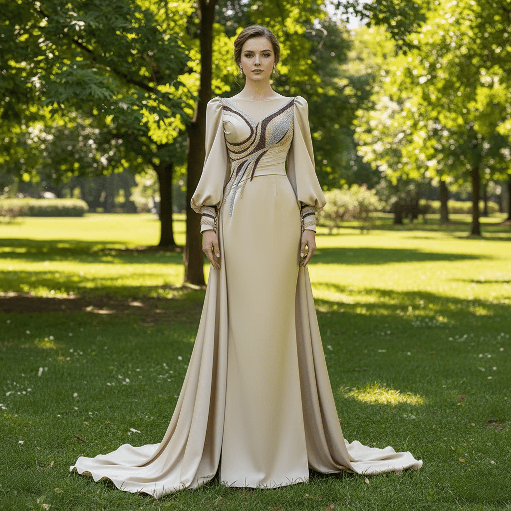 long sleeve fit and flare formal dress Long Sleeve Pleated Fit And Flare Dress - Blossom