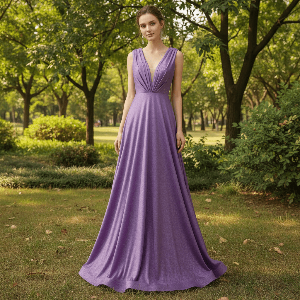 purple elegant bridesmaid dresses Purple V-Neck Bridesmaid Dresses for Elegant Weddings – Rosymae