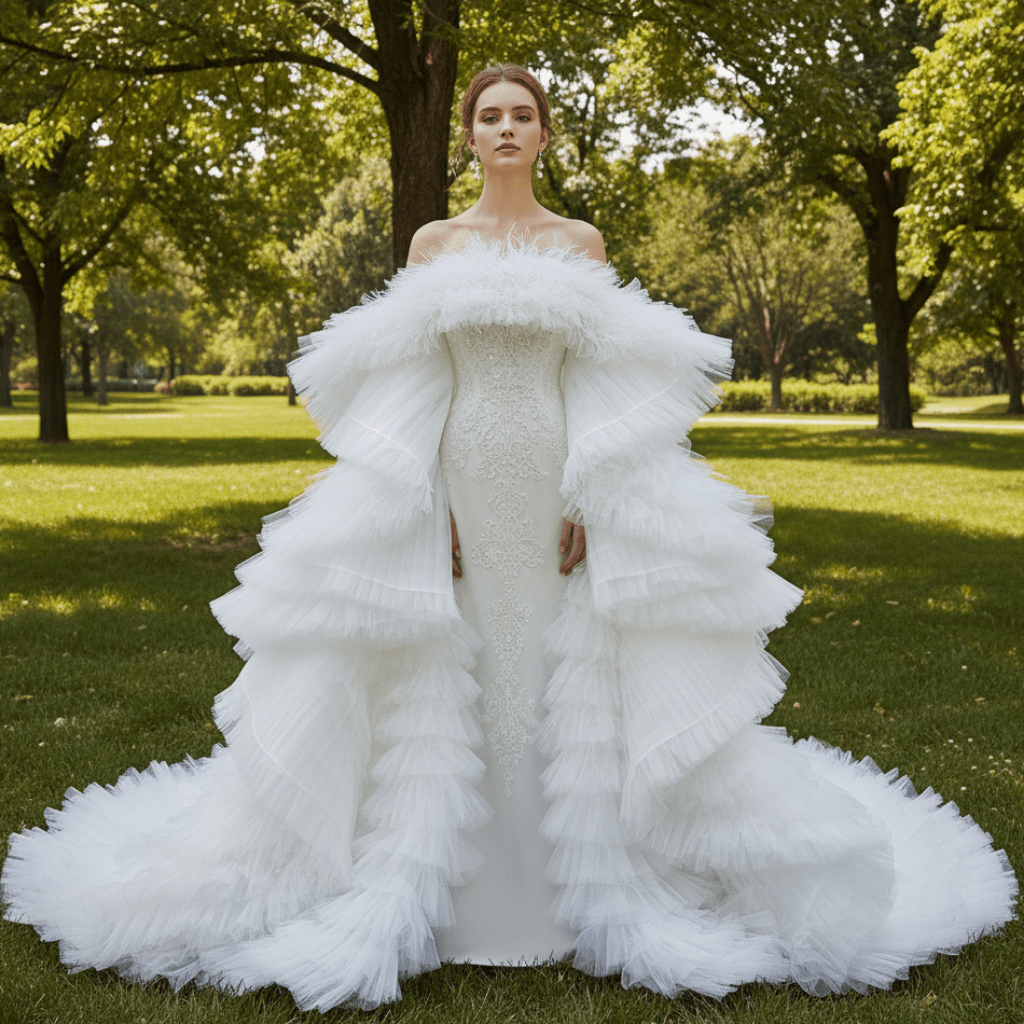 mermaid dress design Elegant Unique Wedding with Ruffled Cape White / 16 Satin midi dress with leather moccasins Where and How Can Color:WASHED-SAPPHIRE