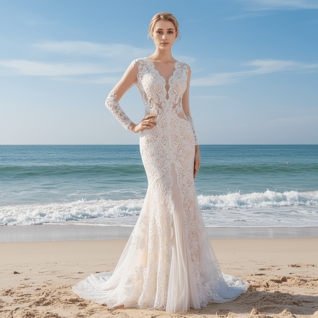 mermaid wedding dress keyhole back Glamorous Mermaid Wedding Dress with Keyhole Back