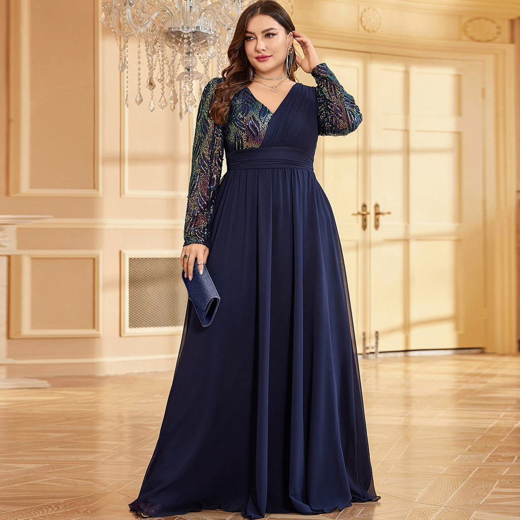 plus size chiffon dress Sheath chiffon plus size wedding dress with long sleeves