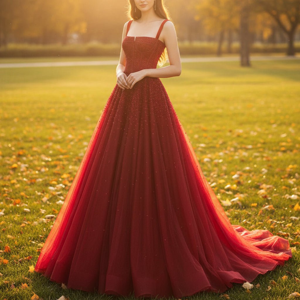 classic party dresses Red Formal Evening Gowns with Strappy Crimson / 18 upload-20230517 Red formal evening dress Prom Dresses Lincoln Ne Colour:Rust