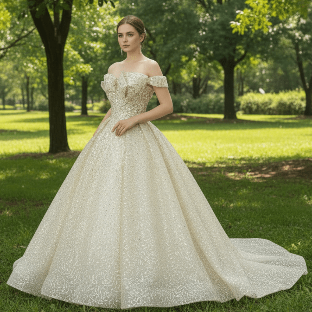 vintage gold wedding dress OSTTY