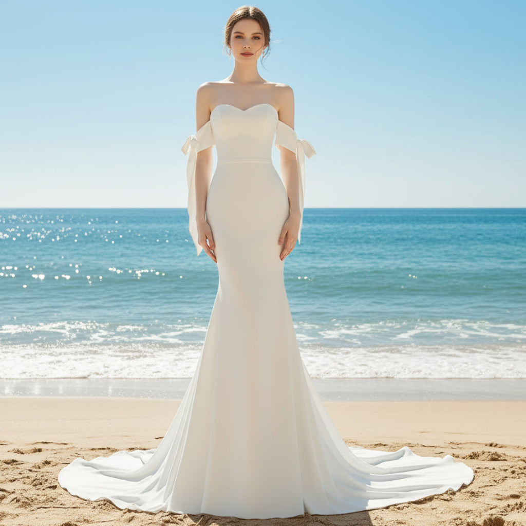 One Shoulder Trumpet/Mermaid Pleats Champagne Wedding Guest Dress main image 1