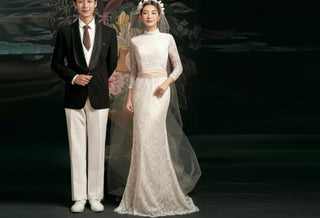 Crushing on High Neck Wedding Gowns / Bridal Dresses - Rosymae
