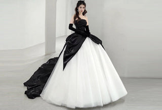 Elegant Solutions: Black & White Wedding Dresses - Rosymae