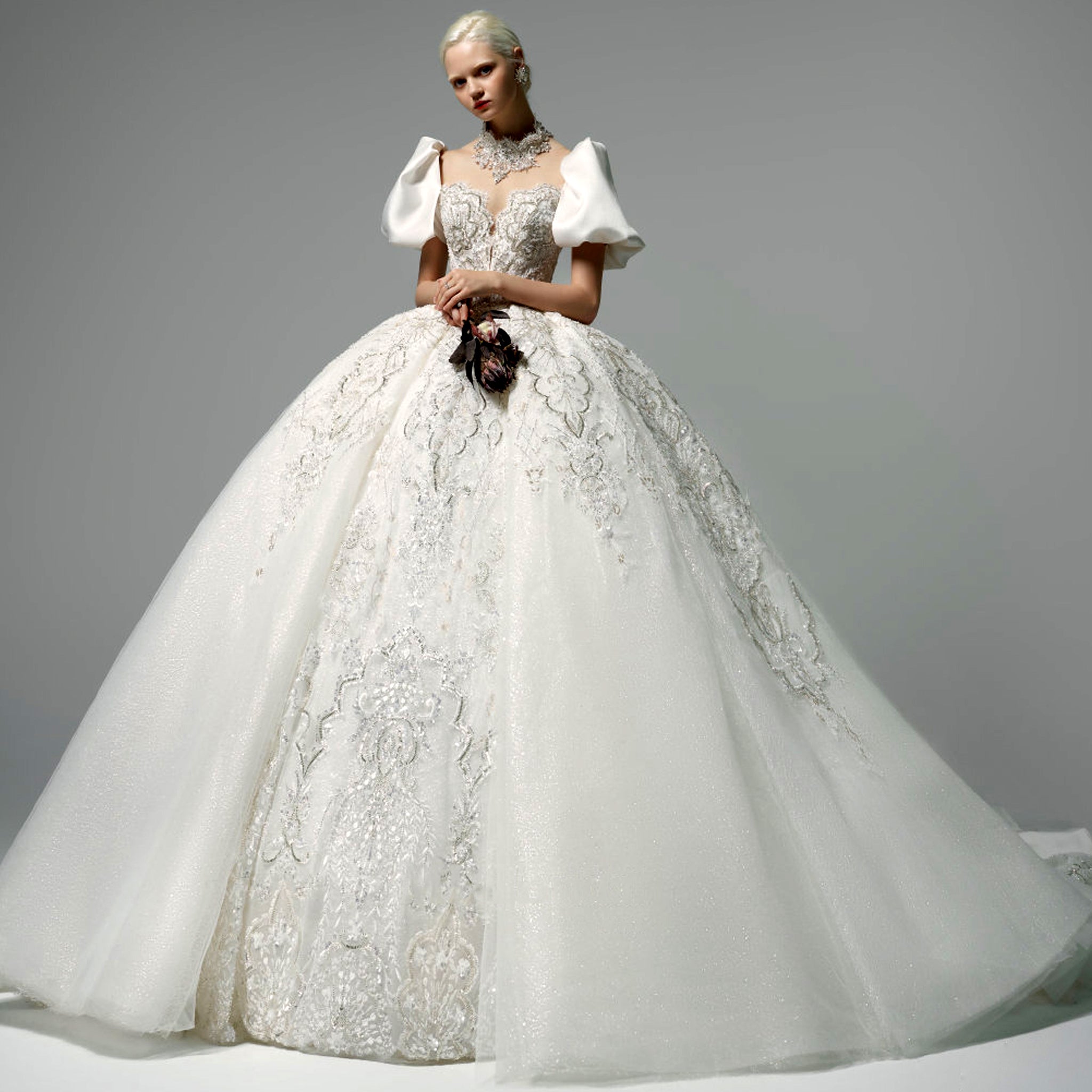 Ball Gown Big Skirt Wedding Gown Big Princess Dress Wedding Dress Long Big  Skirt Dress