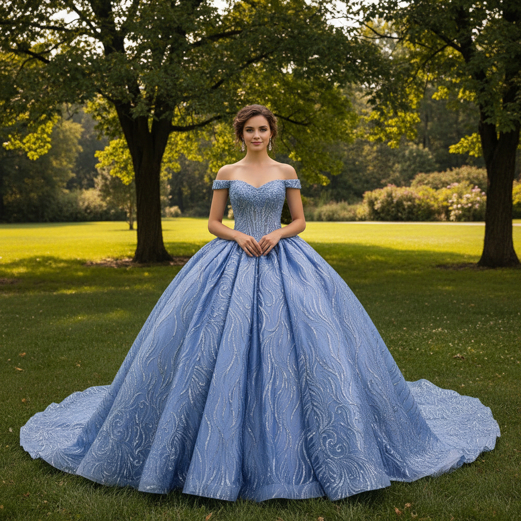 Beautiful Blue Wedding Dress  Rosymae