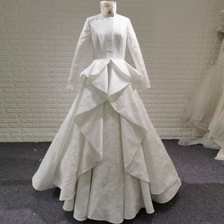 Rustic Beach Wedding Dress with Lace Sleeves