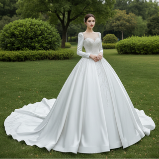 Satin Ball Gown Wedding Dress