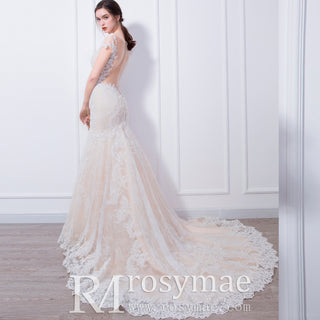 Vintage Lace Wedding Dress with Button Back Detail