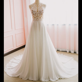 Sheath Wedding Dress with Train