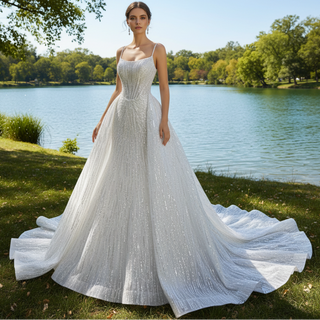 Scoop Neckline Mermaid Trumpet Bridal Gown Wedding Dress