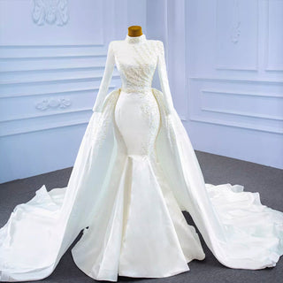 Romantic Boho Wedding Dress with Detachable Train