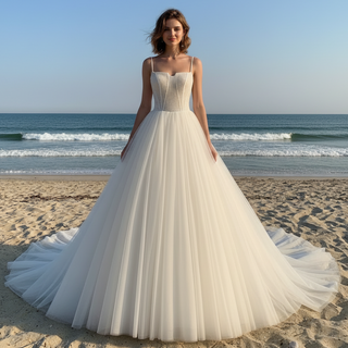 Strapless Tulle A Line Wedding Dresses & Bridal Gowns