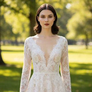 Applique Lace Wedding Dress - Rosymae