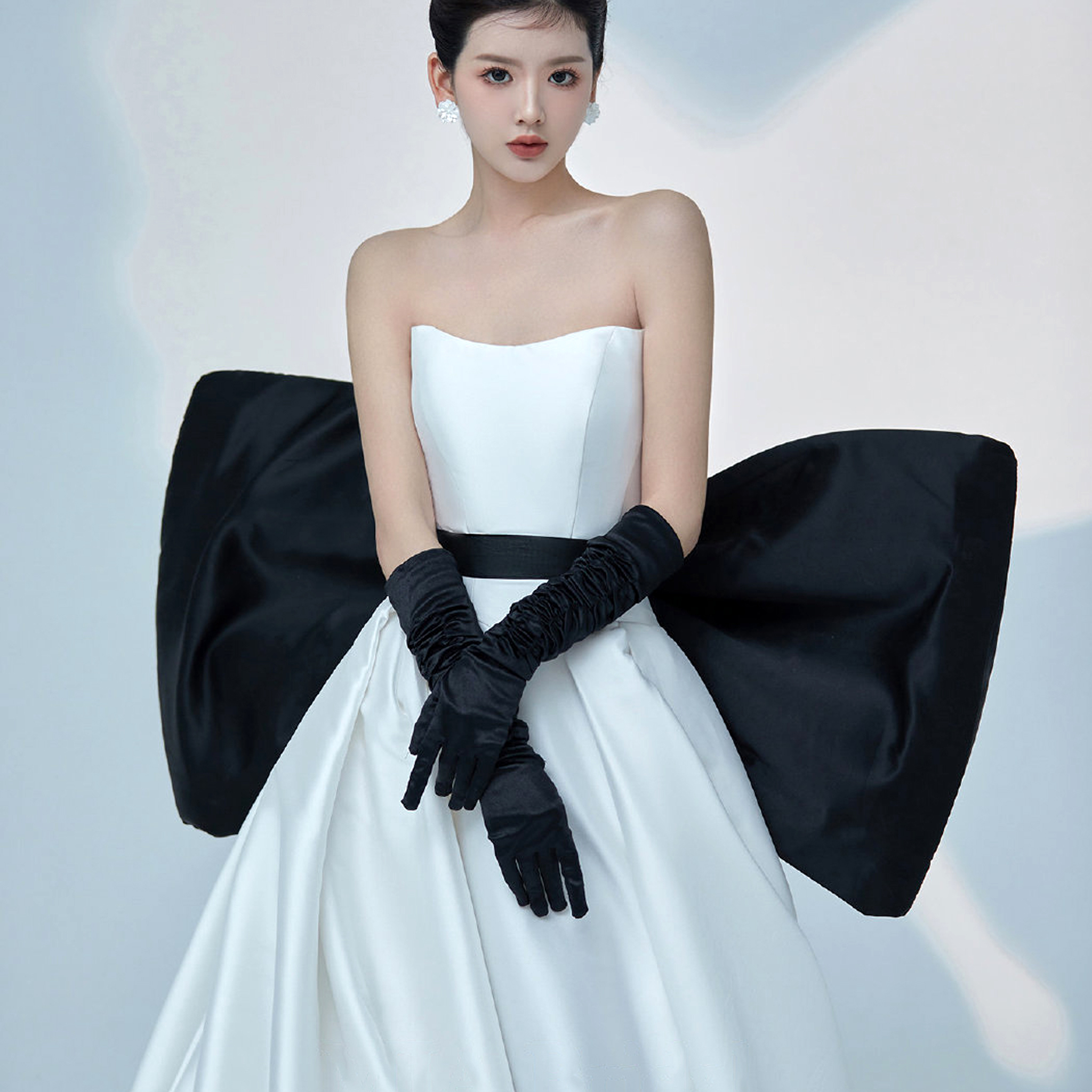 Rachel boat neck full sleeve evening or bridesmaid gown