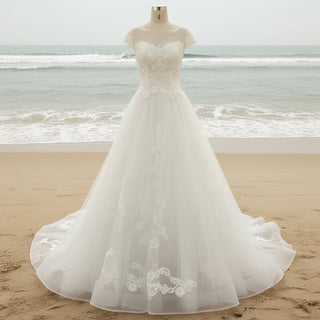 Cap Sleeve Lace Wedding Dress Vintage - Rosymae