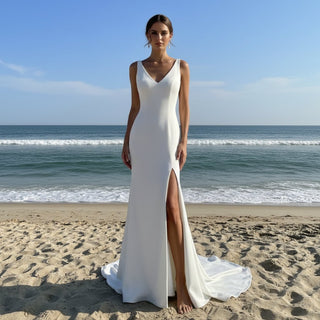 Casual Beach Wedding Dress for Elopement Brides - Rosymae