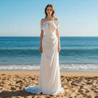 Crepe Wedding Dresses - Rosymae
