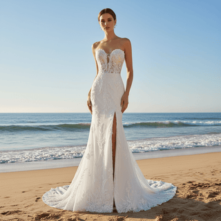 Fishtail Wedding Dress Without Sleeve - Rosymae
