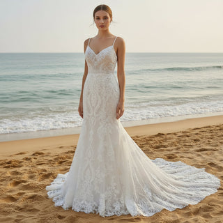 Spaghetti Strap Wedding Dress