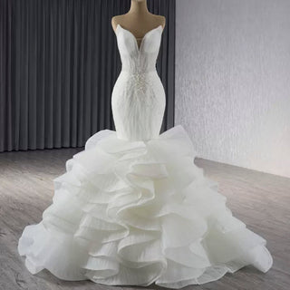 Flowy Organza Wedding Dress for Destination Wedding - Rosymae