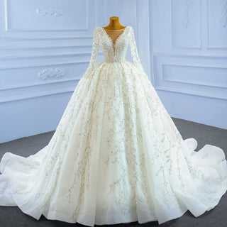 Glam Winter Wedding Dress with Beaded Bodice - Rosymae