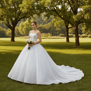 Gorgeous Ball Gown Sweetheart White Tulle Strapless - Rosymae