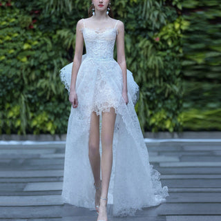 Boho Beach Wedding Dress with Lace Details