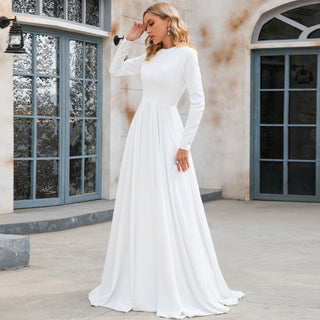 High Neck A Line Wedding Dress