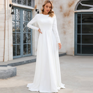 Minimalist A-Line Wedding Dress with Pockets