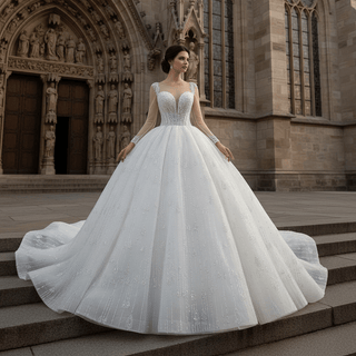 Long Train Wedding Dresses - Rosymae