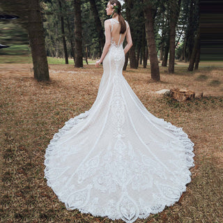 Mermaid Wedding Dress With Glamorous Sheer Back - Rosymae