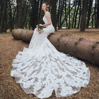 Mermaid Wedding Dress with Long Train - Rosymae