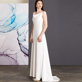 Spaghetti Strap Low Back Wedding Dress