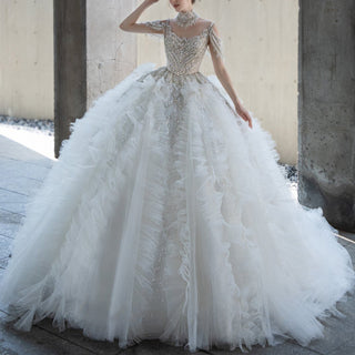 Fairytale Ball Gown Wedding Dress with Crystal Beading & Train