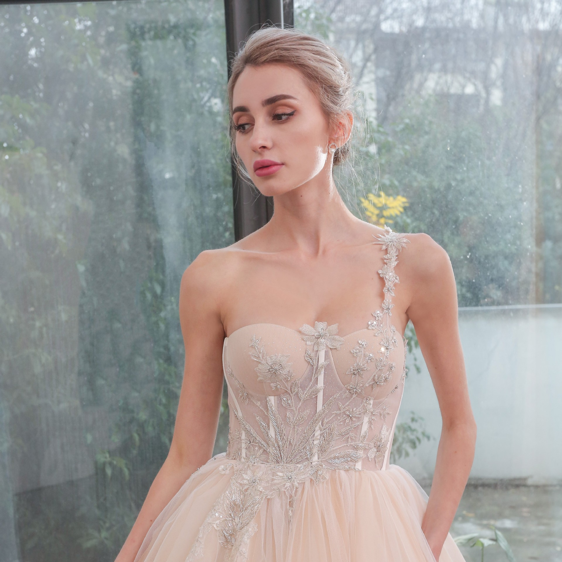 One Shoulder Wedding Dress | Sigle Strap Bridal Gowns |RosyMae Bridal   Rosymae
