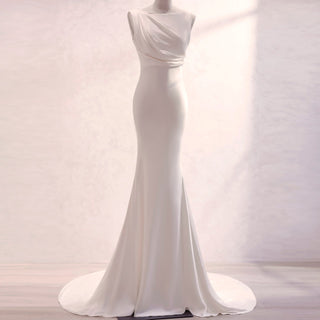 Modern Minimalist Wedding Dress | Clean Lines & Sleek Satin