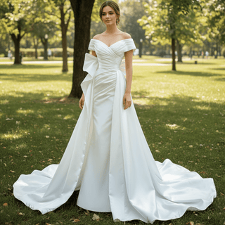 Satin Plain Wedding Dresses & Bridal Gowns - Rosymae