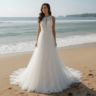 Scoop-neck Wedding Dresses - Rosymae