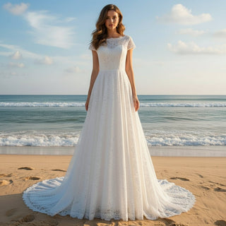 Sheer Beach Wedding Dresses & Bridal Gowns - Rosymae