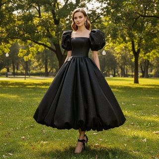 Short Black Wedding Dress - Rosymae