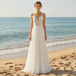 Simple Beach Wedding Dresses - Rosymae