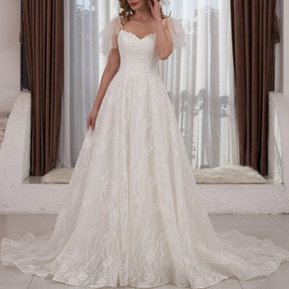 Spaghetti Strap Wedding Dress A Line
