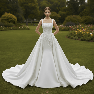 Square Neck Wedding Dresses - Rosymae