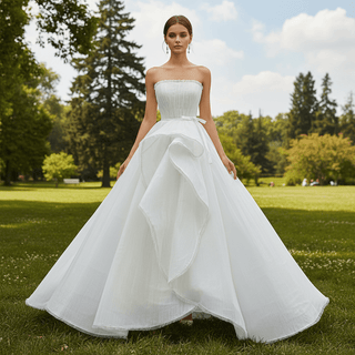 Straight Neckline Wedding Dresses - Rosymae