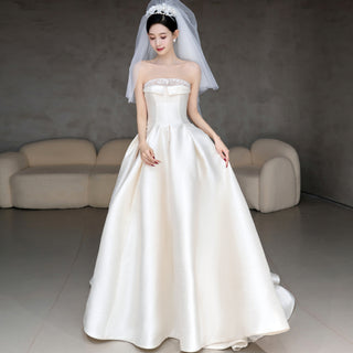 Strapless A Line Wedding Dress