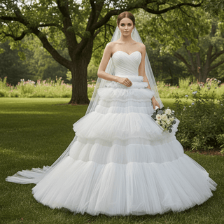 Tiered & Layered Skirt Wedding Dress - Rosymae