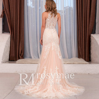 Elegant Lace Wedding Dress with Chapel Train